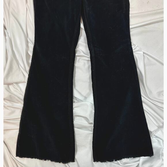 Free People Corduroy Raw Hem Flare Jeans Black Noir 31 - Picture 6 of 9